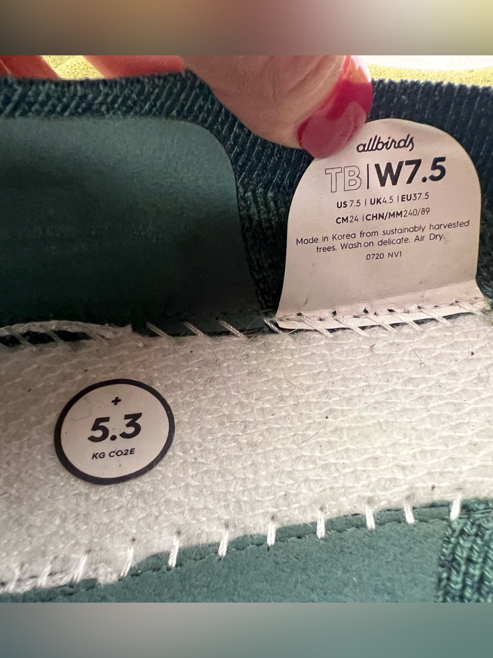 Allbirds Tree Breezers ballet flats in sage green. - Picture 6 of 6